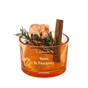 Orange Glass Oil Diffuser with Natural Elements